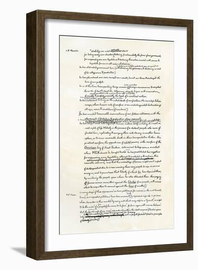 Draft of the Declaration of Independence in Jefferson's Handwriting, Page 3-null-Framed Giclee Print