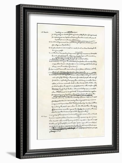 Draft of the Declaration of Independence in Jefferson's Handwriting, Page 3-null-Framed Giclee Print