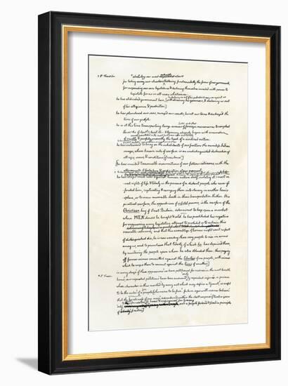 Draft of the Declaration of Independence in Jefferson's Handwriting, Page 3-null-Framed Giclee Print