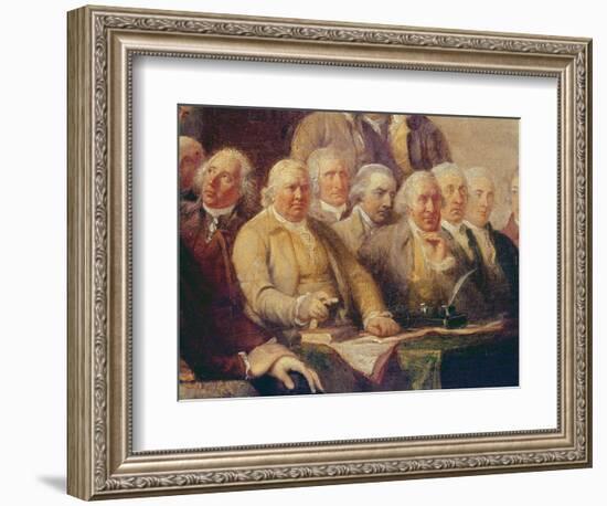 Drafting the Declaration of Independence, 28th June 1776, c.1817 (Detail)-John Trumbull-Framed Premium Giclee Print