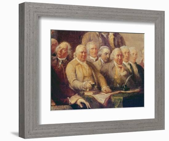 Drafting the Declaration of Independence, 28th June 1776, c.1817 (Detail)-John Trumbull-Framed Premium Giclee Print