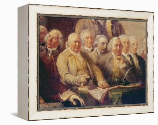 Drafting the Declaration of Independence, 28th June 1776, c.1817 (Detail)-John Trumbull-Framed Premier Image Canvas