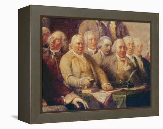 Drafting the Declaration of Independence, 28th June 1776, c.1817 (Detail)-John Trumbull-Framed Premier Image Canvas