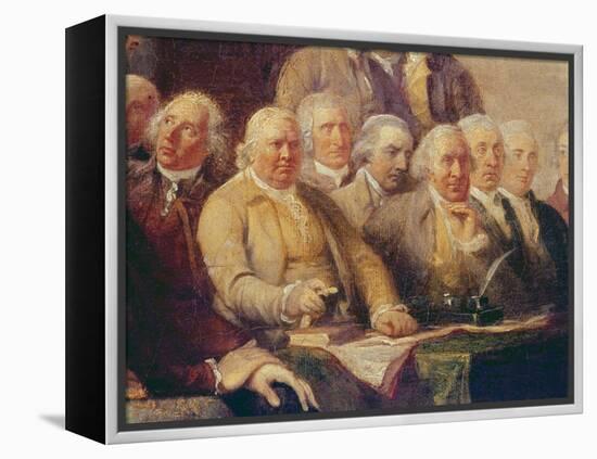 Drafting the Declaration of Independence, 28th June 1776, c.1817 (Detail)-John Trumbull-Framed Premier Image Canvas