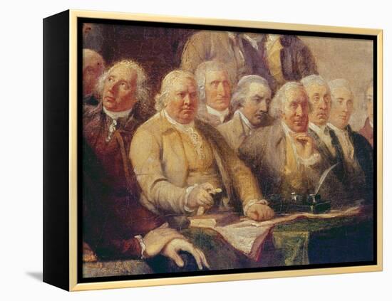 Drafting the Declaration of Independence, 28th June 1776, c.1817 (Detail)-John Trumbull-Framed Premier Image Canvas