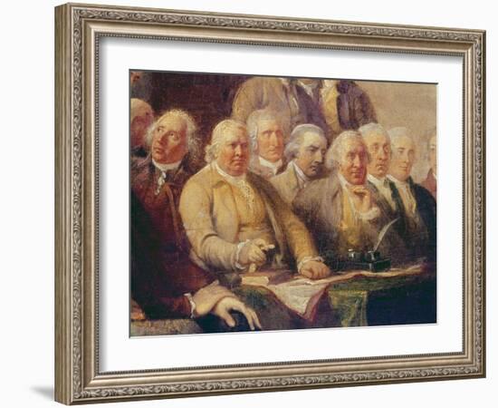 Drafting the Declaration of Independence, 28th June 1776, c.1817 (Detail)-John Trumbull-Framed Giclee Print