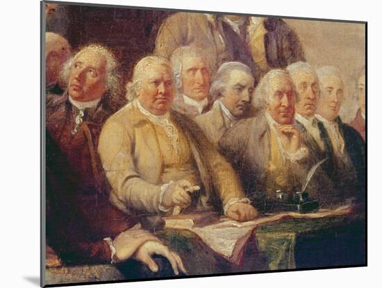 Drafting the Declaration of Independence, 28th June 1776, c.1817 (Detail)-John Trumbull-Mounted Giclee Print