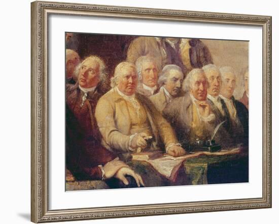 Drafting the Declaration of Independence, 28th June 1776, c.1817 (Detail)-John Trumbull-Framed Giclee Print