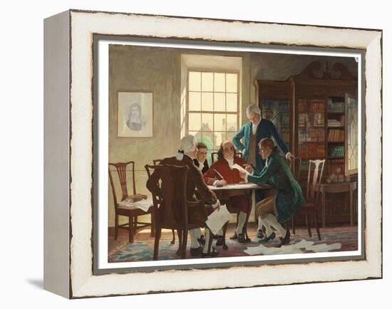Drafting the Declaration of Independence in 1776, 1944 (Oil on Panel)-Newell Convers Wyeth-Framed Premier Image Canvas