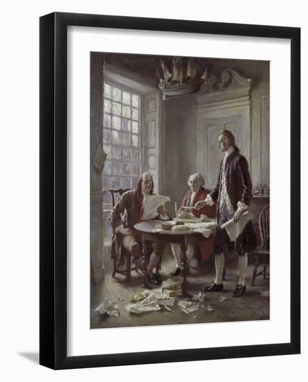 Drafting the Declaration of Independence-Jean Leon Gerome Ferris-Framed Giclee Print