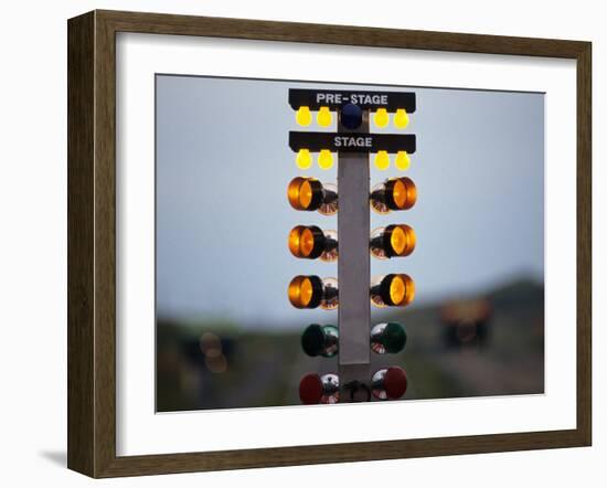 Drag Racing Starting Christmas Lights-null-Framed Photographic Print