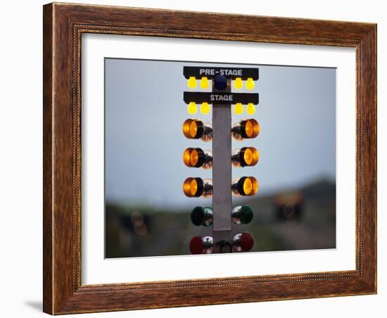 Drag Racing Starting Christmas Lights-null-Framed Photographic Print