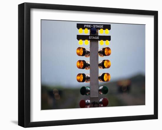 Drag Racing Starting Christmas Lights-null-Framed Photographic Print