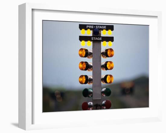 Drag Racing Starting Christmas Lights-null-Framed Photographic Print