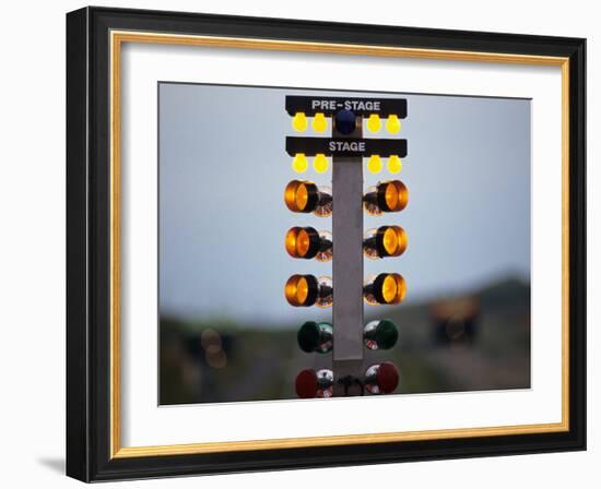 Drag Racing Starting Christmas Lights-null-Framed Photographic Print