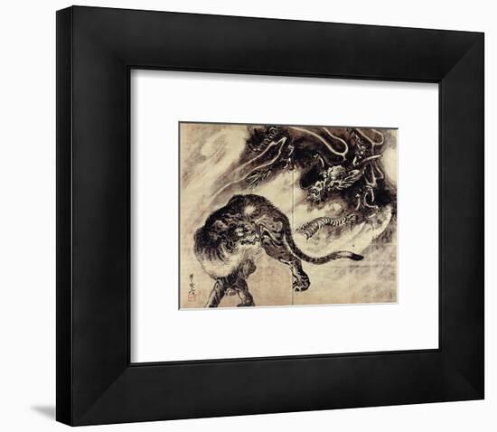 Dragon and Tiger-Kyosai Kawanabe-Framed Giclee Print