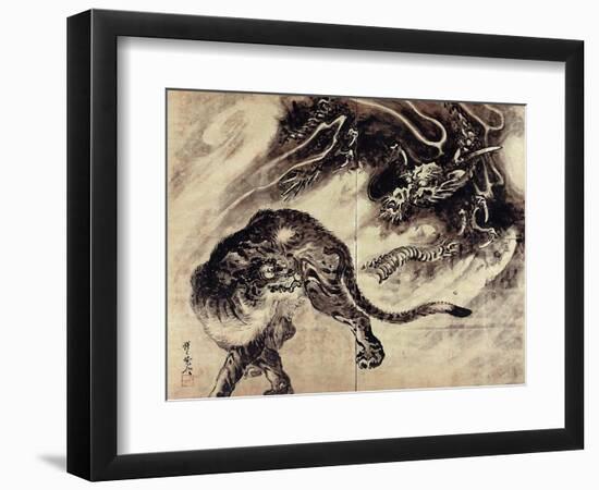 Dragon and Tiger-Kyosai Kawanabe-Framed Giclee Print