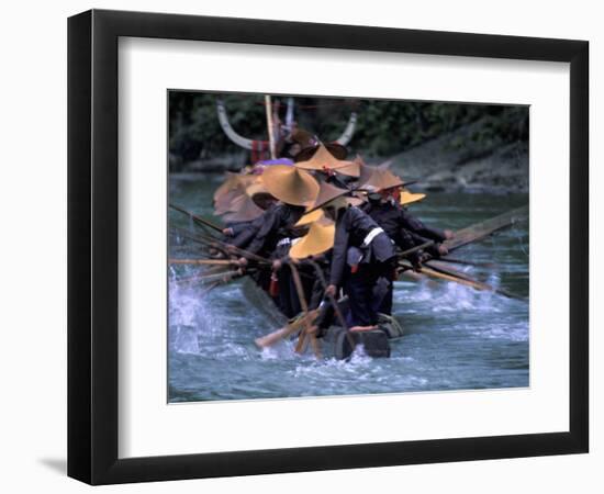 Dragon Boat Race at Miao People's Festival, China-Keren Su-Framed Photographic Print