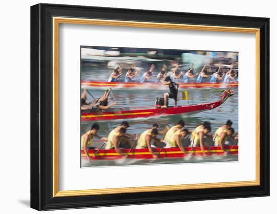 Dragon Boat Race, Shau Kei Wan, Hong Kong Island, Hong Kong-Ian Trower-Framed Photographic Print