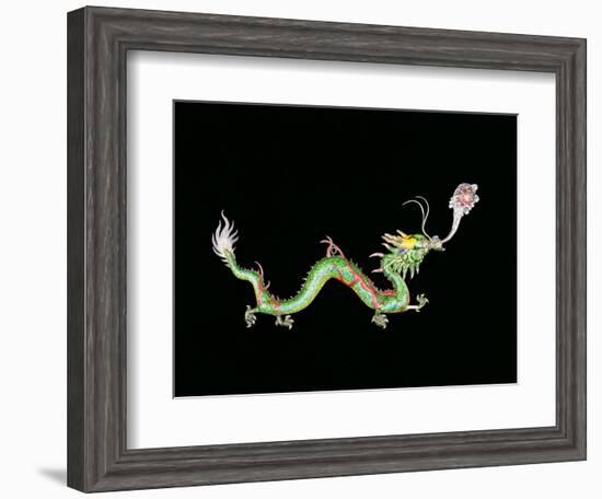 Dragon Chasing Flaming Pearl, Decorative Detail from the Base of a Chinese Export Silver Jardinier-null-Framed Giclee Print