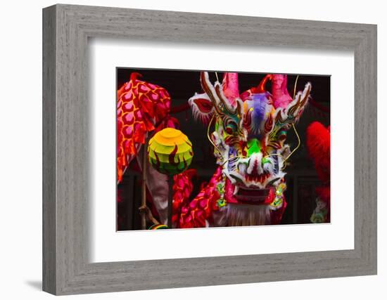 Dragon Dance Celebrating Chinese New Year in China Town, Manila, Philippines-Keren Su-Framed Photographic Print