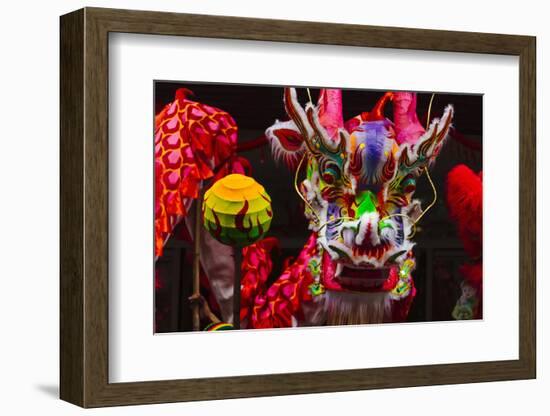 Dragon Dance Celebrating Chinese New Year in China Town, Manila, Philippines-Keren Su-Framed Photographic Print