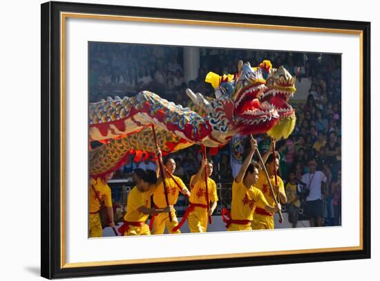 Dragon Dance Performance Celebrating Chinese New Year, City of Iloilo, Philippines-Keren Su-Framed Photographic Print