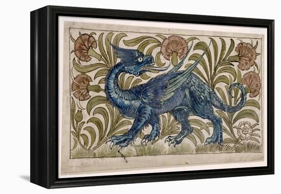 Dragon' Design for a Tile (W/C on Paper)-William De Morgan-Framed Premier Image Canvas