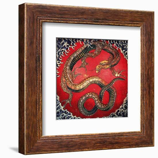 Dragon (detail)-Katsushika Hokusai-Framed Art Print