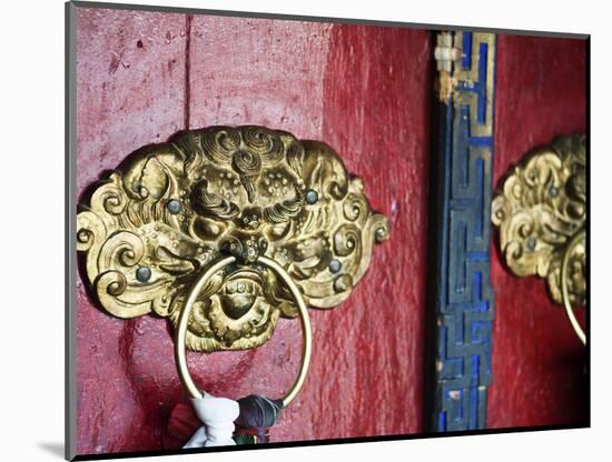 Dragon Head Door Grip, Likir, Ladakh, India-Anthony Asael-Mounted Photographic Print