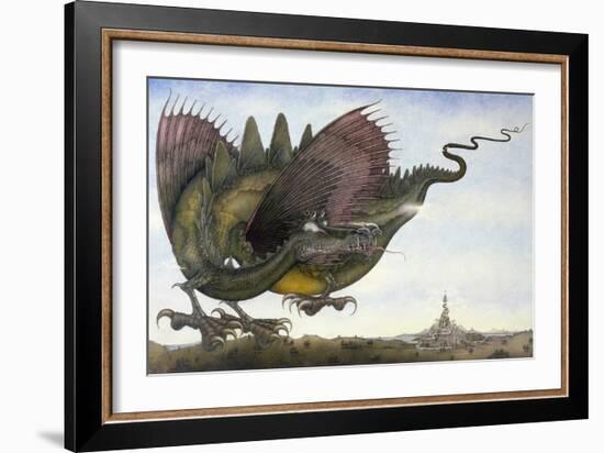 Dragon in Flight, 1979-Wayne Anderson-Framed Giclee Print