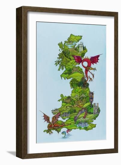 Dragon Map, 1986-Wayne Anderson-Framed Giclee Print