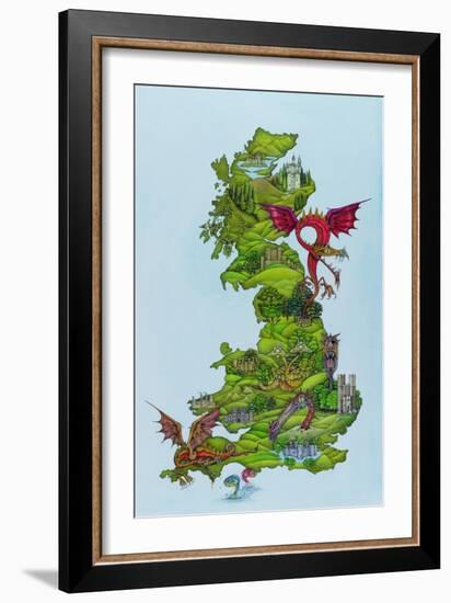 Dragon Map, 1986-Wayne Anderson-Framed Giclee Print