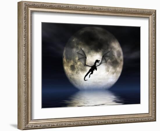 Dragon Moon-Julie Fain-Framed Art Print