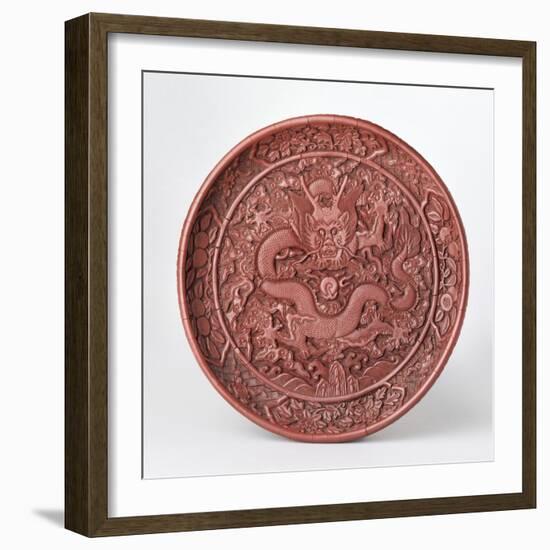 Dragon on a Carved Platter-null-Framed Photographic Print