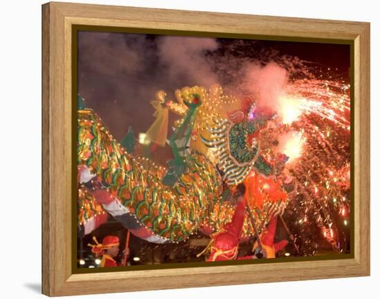 Dragon Performers at Chinese Thanksgiving Festival, Khon Kaen, Isan, Thailand-Gavriel Jecan-Framed Premier Image Canvas