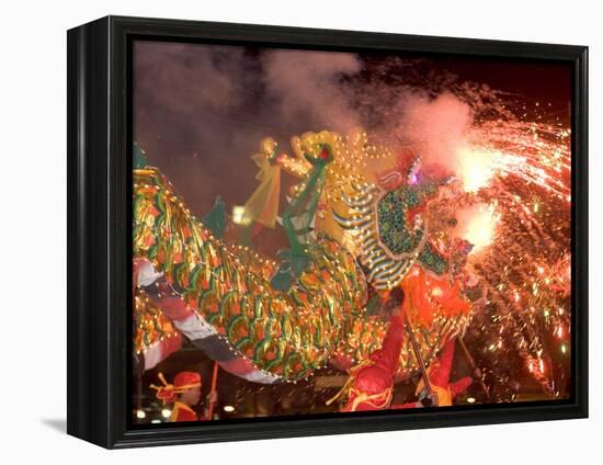 Dragon Performers at Chinese Thanksgiving Festival, Khon Kaen, Isan, Thailand-Gavriel Jecan-Framed Premier Image Canvas