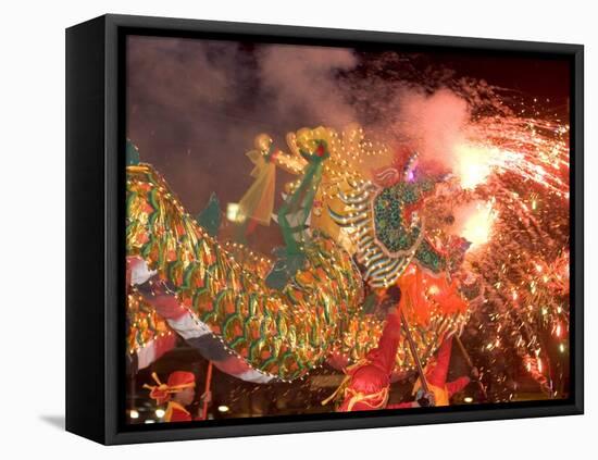 Dragon Performers at Chinese Thanksgiving Festival, Khon Kaen, Isan, Thailand-Gavriel Jecan-Framed Premier Image Canvas