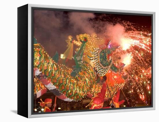 Dragon Performers at Chinese Thanksgiving Festival, Khon Kaen, Isan, Thailand-Gavriel Jecan-Framed Premier Image Canvas