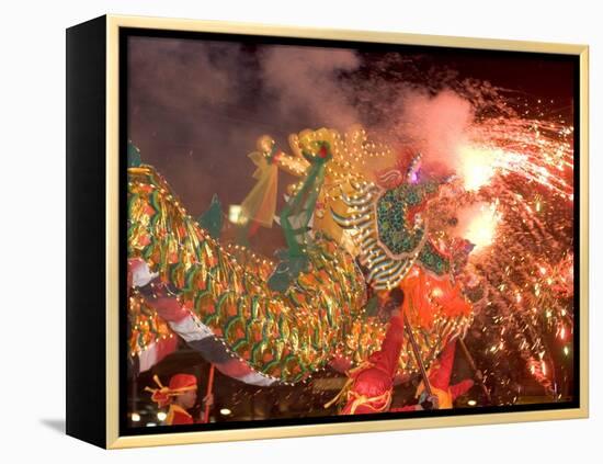 Dragon Performers at Chinese Thanksgiving Festival, Khon Kaen, Isan, Thailand-Gavriel Jecan-Framed Premier Image Canvas
