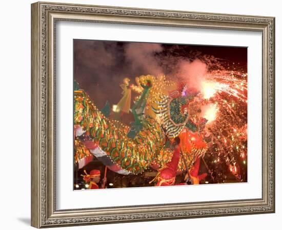 Dragon Performers at Chinese Thanksgiving Festival, Khon Kaen, Isan, Thailand-Gavriel Jecan-Framed Photographic Print