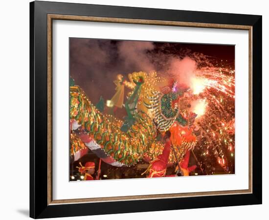 Dragon Performers at Chinese Thanksgiving Festival, Khon Kaen, Isan, Thailand-Gavriel Jecan-Framed Photographic Print