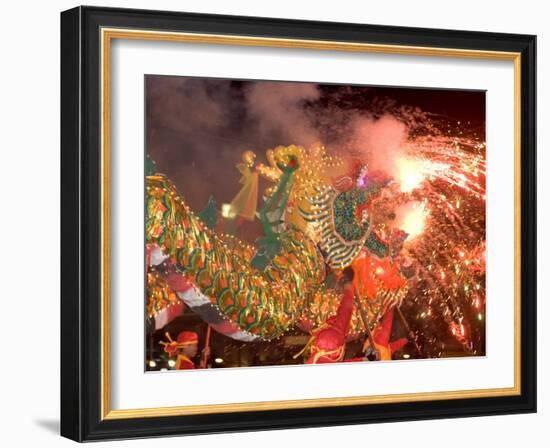 Dragon Performers at Chinese Thanksgiving Festival, Khon Kaen, Isan, Thailand-Gavriel Jecan-Framed Photographic Print