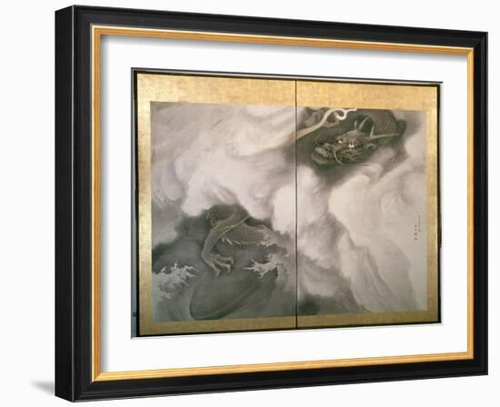 Dragon Screen, Japanese, 1781 (Ink and Colour on Paper)-Maruyama Okyo-Framed Giclee Print