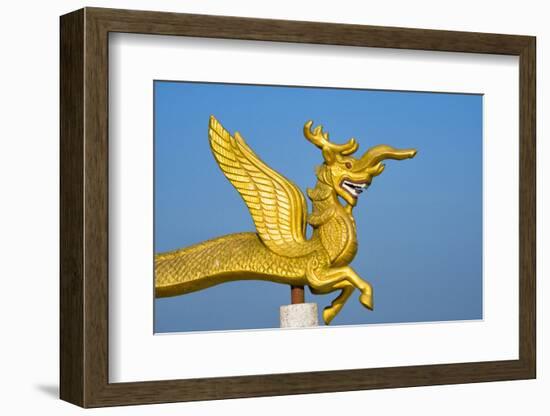 Dragon statue in Golden Temple, Chittagong Division, Bangladesh-Keren Su-Framed Photographic Print