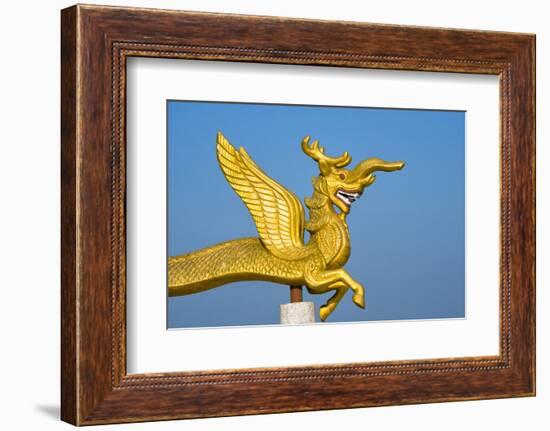 Dragon statue in Golden Temple, Chittagong Division, Bangladesh-Keren Su-Framed Photographic Print