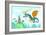 Dragon with Castle-nem4a-Framed Art Print