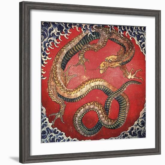 Dragon-Katsushika Hokusai-Framed Art Print