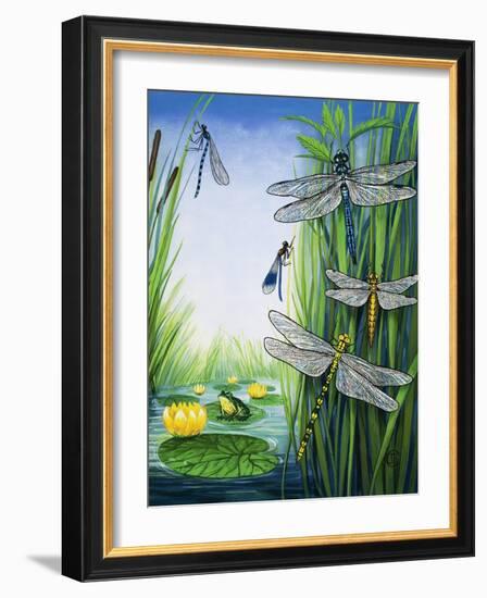 Dragonflies-null-Framed Giclee Print