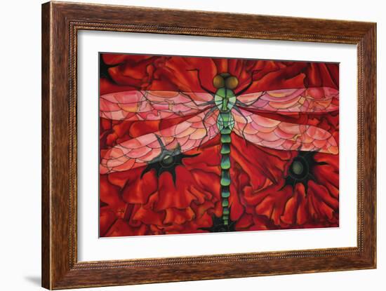 Dragonfly And Poppies-Holly Carr-Framed Giclee Print